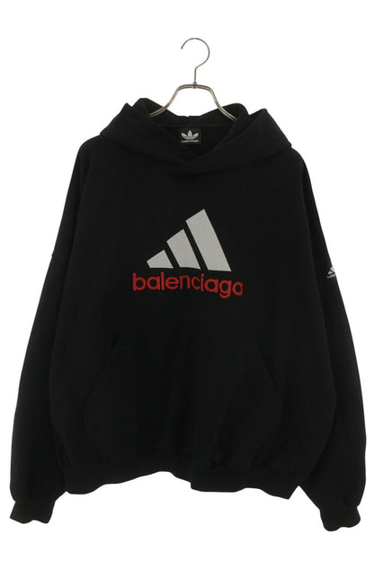 Balenciaga x Adidas Logo Oversized Hoodie Black Size L
