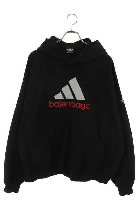 Balenciaga x Adidas Logo Oversized Hoodie Black Size L