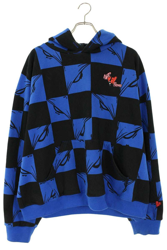 ANTI PROMO MATTY BOY Print Hoodie Blue Size XL