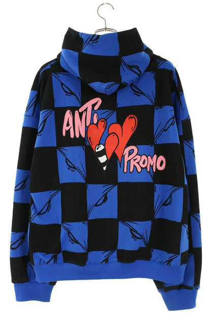 ANTI PROMO MATTY BOY Print Hoodie Blue Size XL