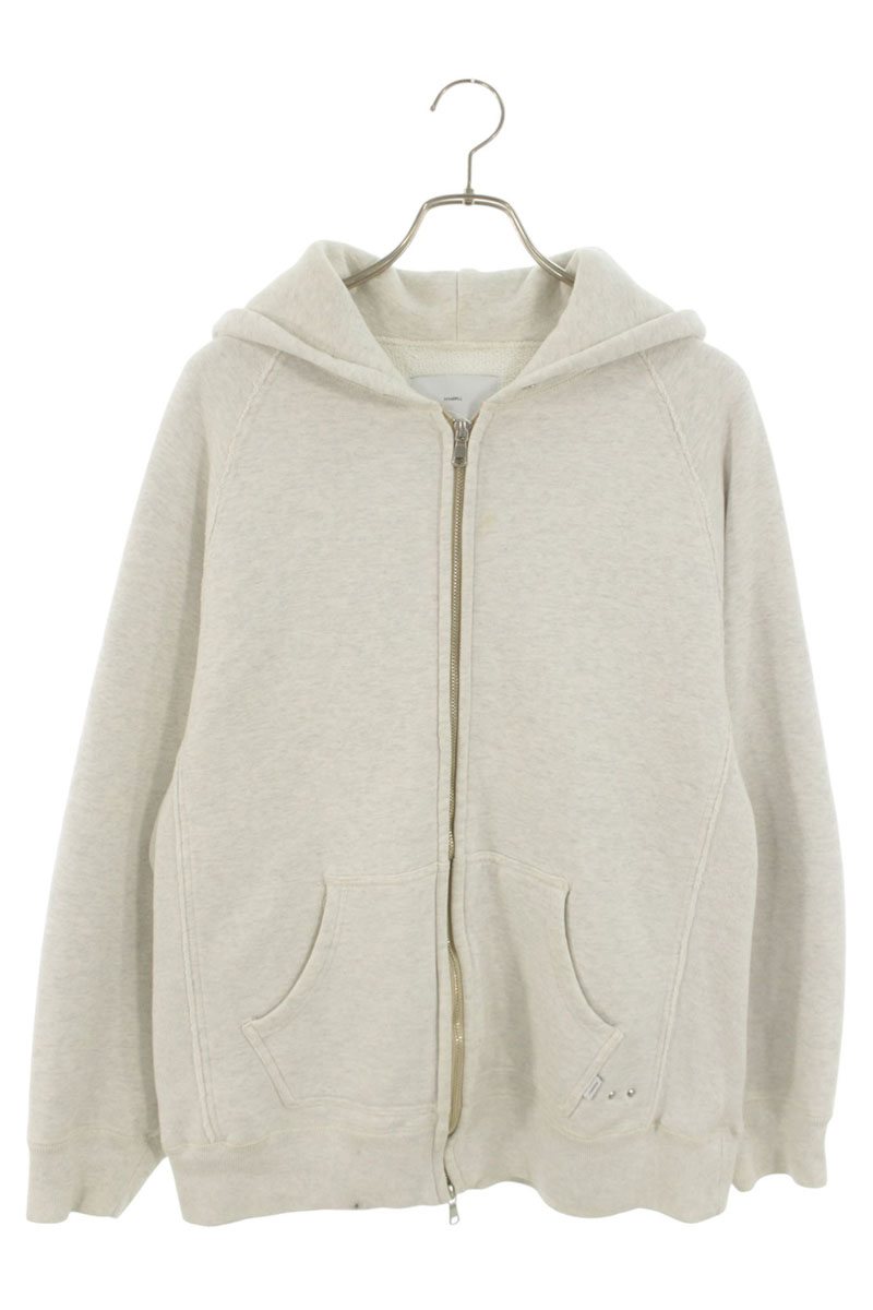 SUGARHILL 21AW Cotton Double Zip Up Hoodie Lt Gray Size S