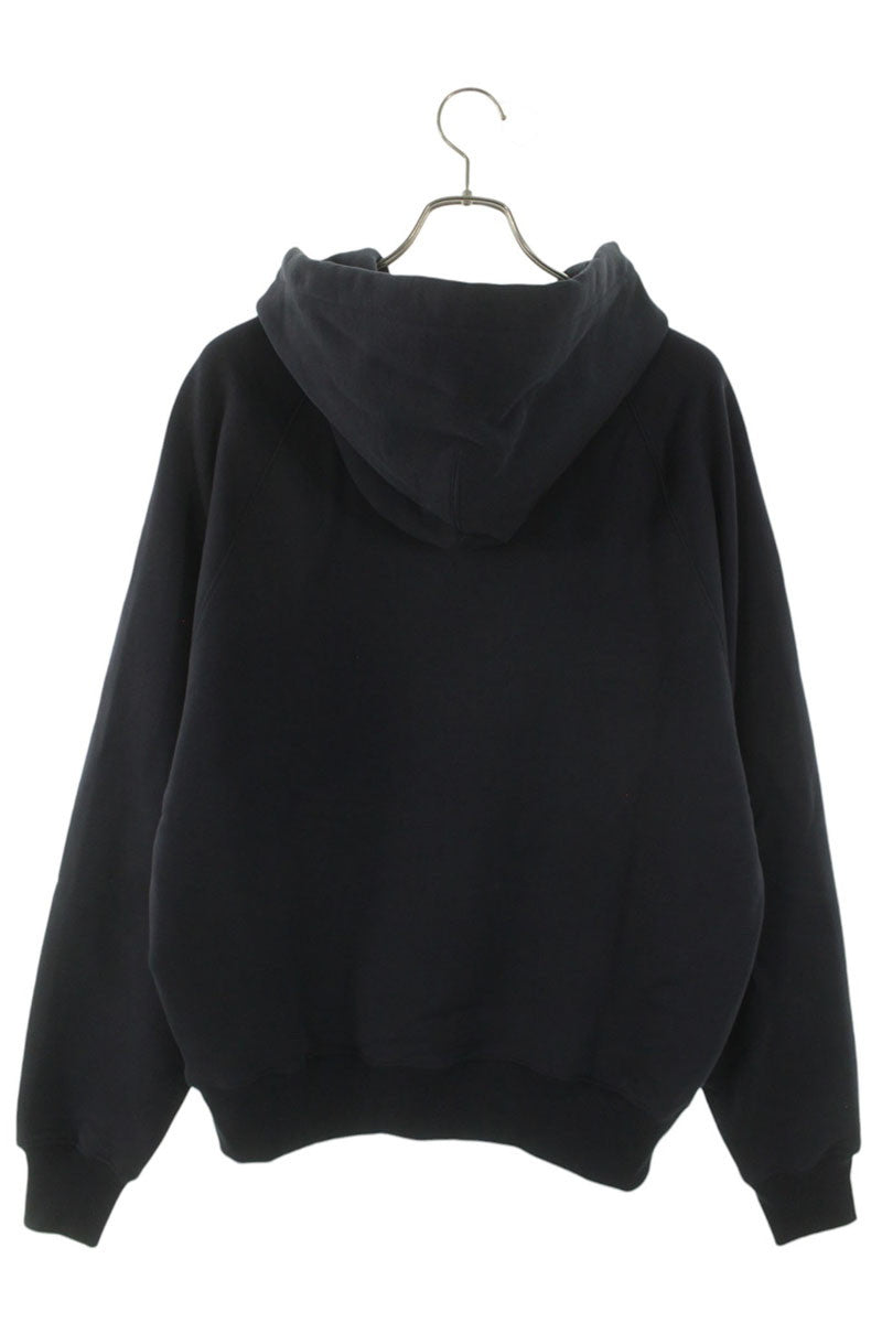AMI Logo Patchwork Pullover Hoodie Blue Size XL