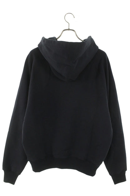 AMI Logo Patchwork Pullover Hoodie Blue Size XL