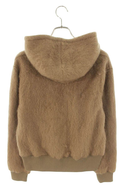 BossUp Mohair Zip Hoodie Brown Mohair Blend Size L