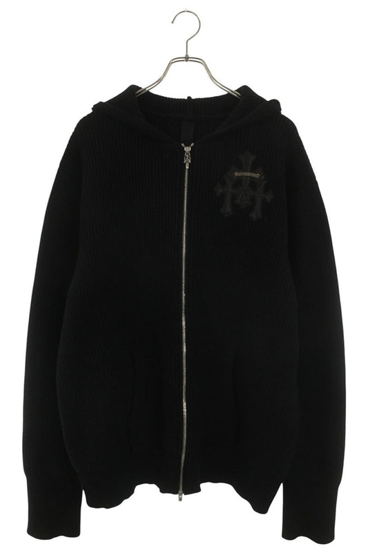 Chrome Hearts Cashmere Cross Patch Zip-Up Hoodie Size XXL