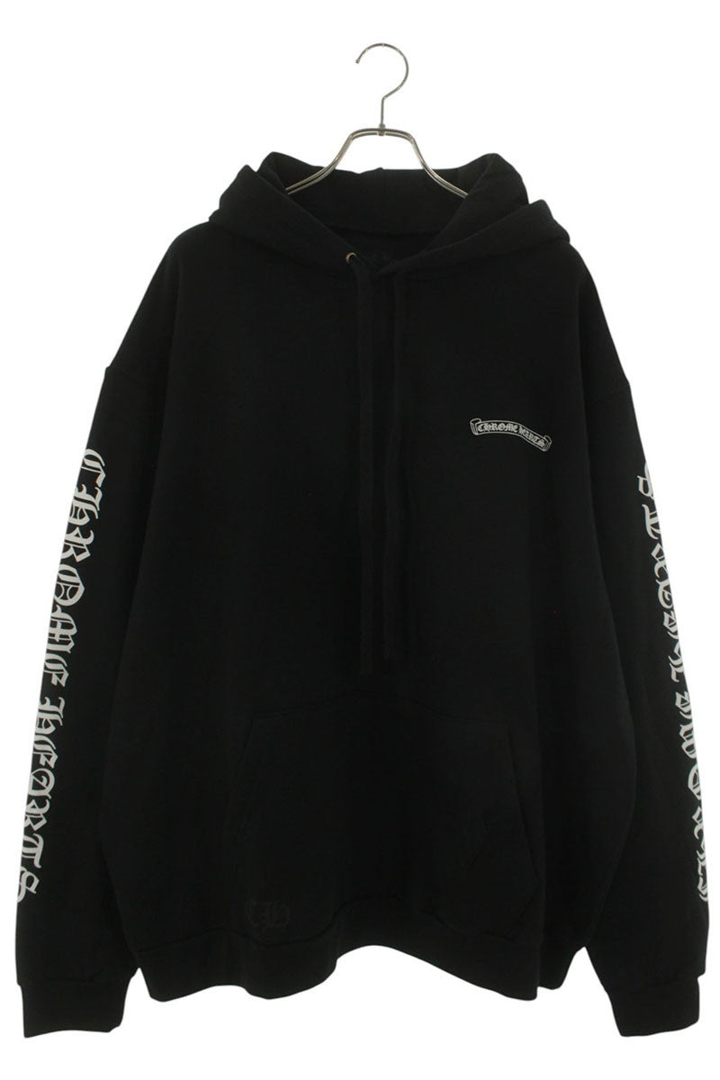Chrome Hearts Back Scroll Label Hoodie Black/White Size XXL