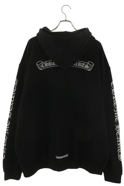Chrome Hearts Back Scroll Label Hoodie Black/White Size XXL