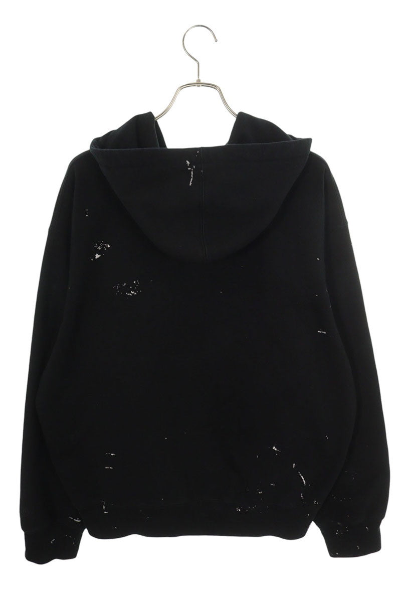 MM6 26SS Box Logo Zip Up Hoodie Black Size M