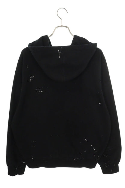 MM6 26SS Box Logo Zip Up Hoodie Black Size M