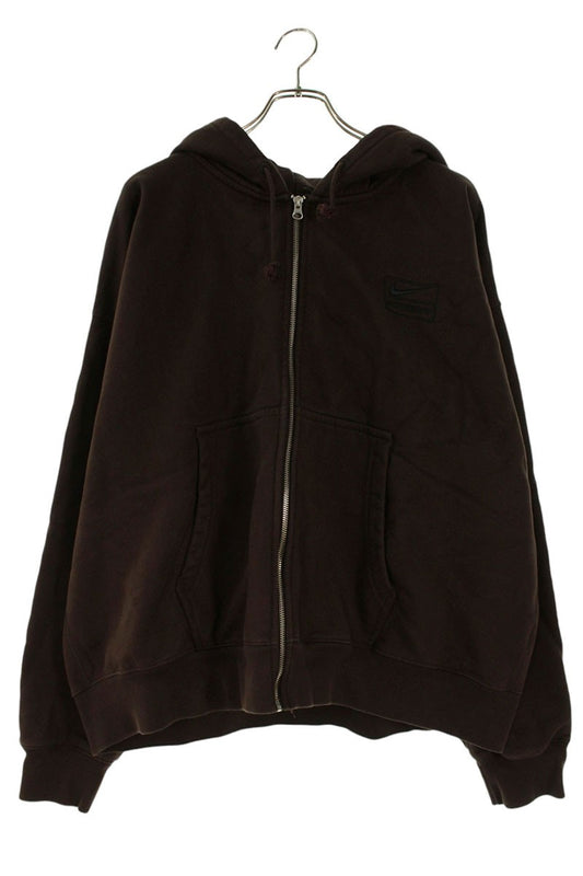 NIKE x Stussy Stone Washed Fleece Zip Hoodie Brown Size XL