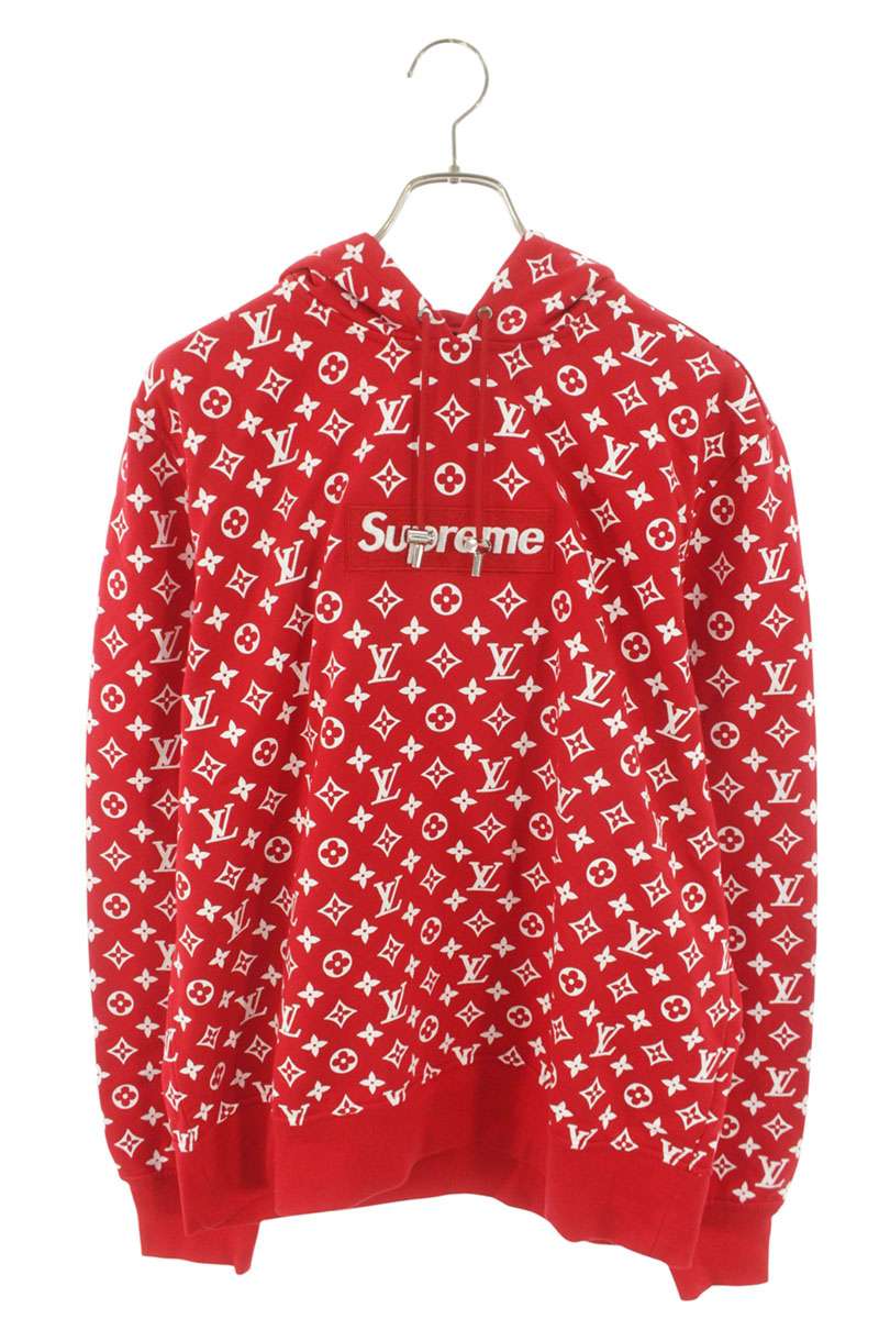 SUPREME LOUISVUITTON LV Box Logo Hooded Sweatshirt Size L