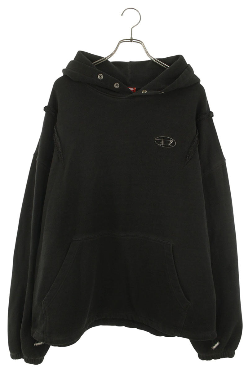 DIESEL x THUG CLUB Logo Patch Pullover Hoodie Black Size M