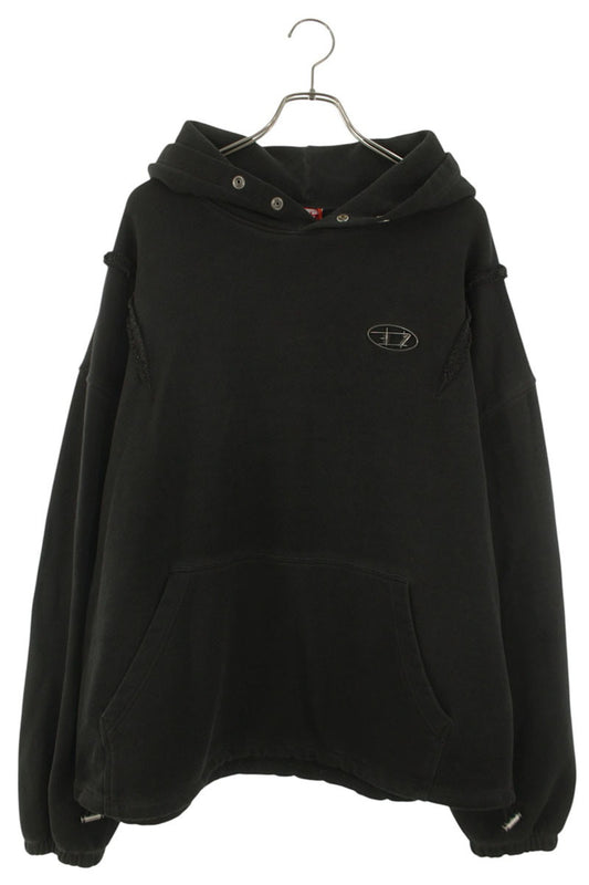 DIESEL x THUG CLUB Logo Patch Pullover Hoodie Black Size M
