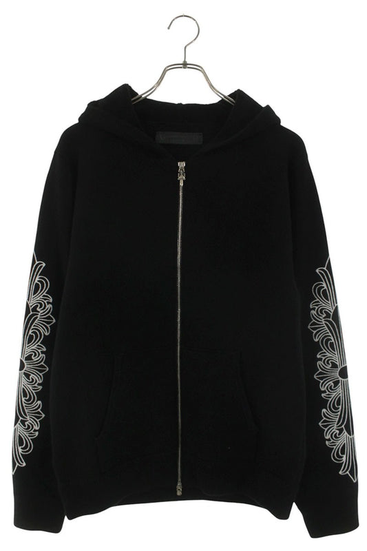 Chrome Hearts Cashmere Floral Embroidered Zip Hoodie Size S