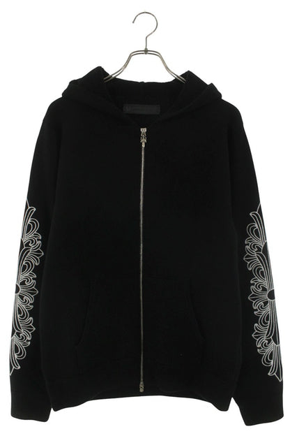 Chrome Hearts Cashmere Floral Embroidered Zip Hoodie Size S