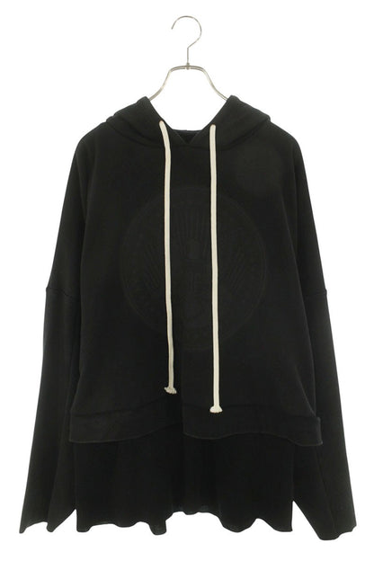 ARNODEFRANCE CROPPED HOODIE OVERLAPPED Black Size S