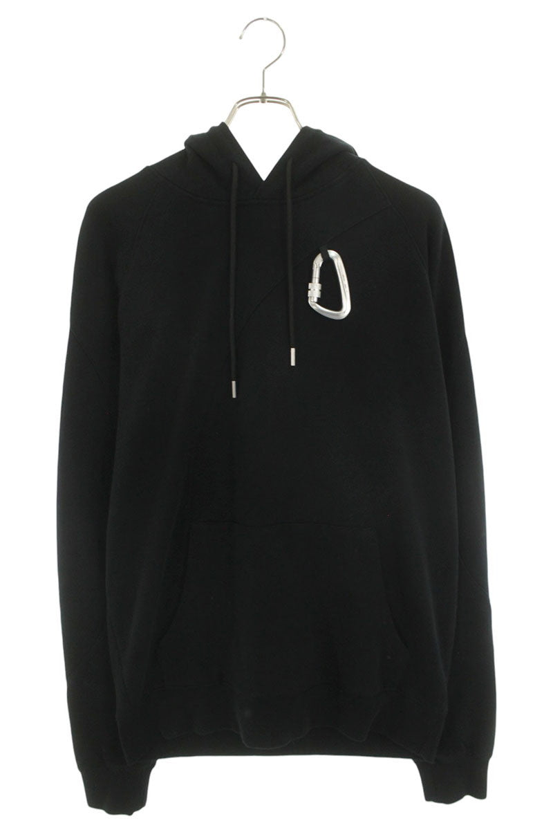 HELIOT EMIL Carabiner Pullover Hoodie Black Cotton Size XL
