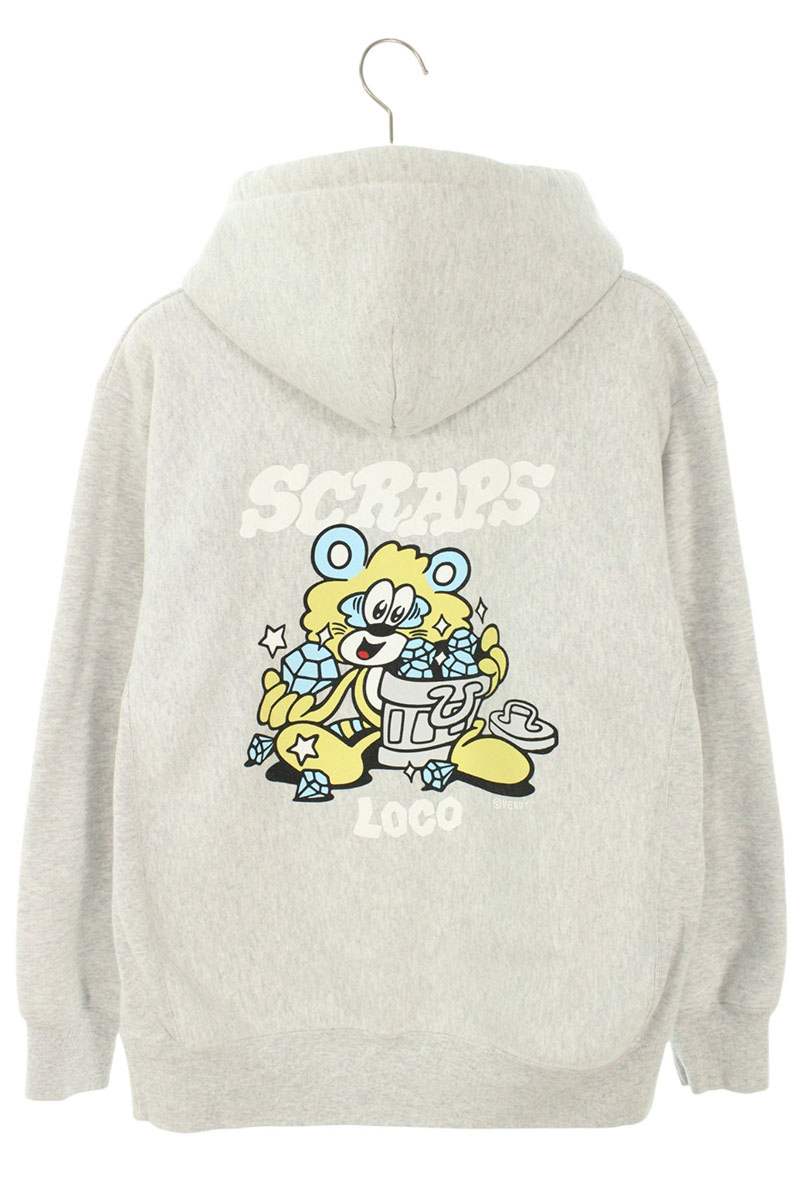 VERDY LOCO SCRAPS HOODIE Gray Cotton Blend Size L