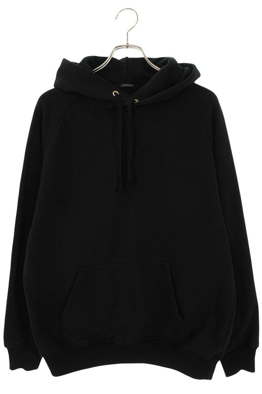 COMOLI Pullover Hoodie Black Cotton Size L