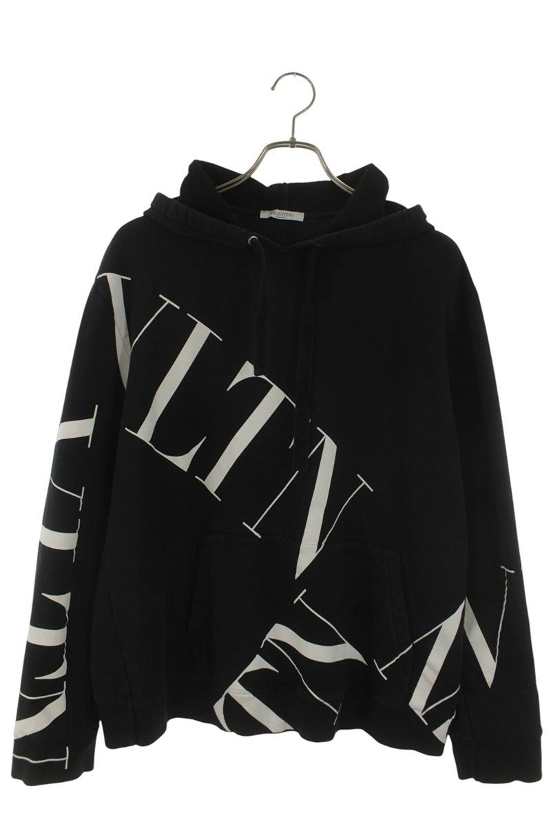 Valentino Logo Print Hoodie Black x White Size L