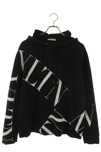 Valentino Logo Print Hoodie Black x White Size L