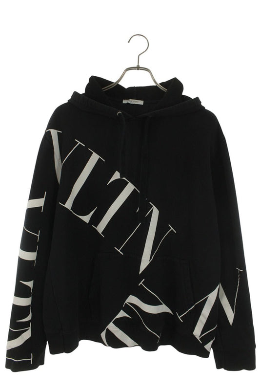Valentino Logo Print Hoodie Black x White Size L