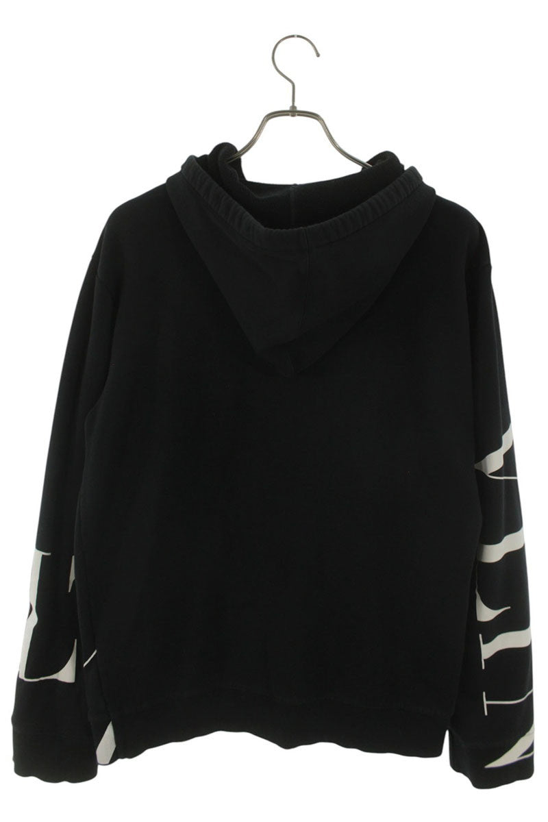 Valentino Logo Print Hoodie Black x White Size L