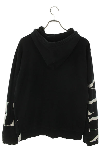 Valentino Logo Print Hoodie Black x White Size L