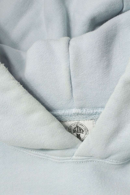 Saint Michael Logo Print Distressed Pullover Hoodie Blue Size XL