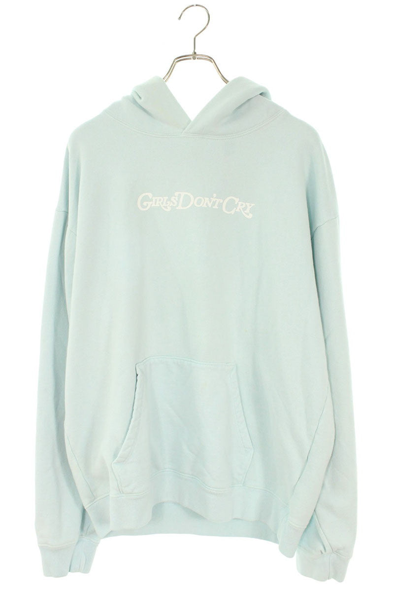 Girls Dont Cry Back Angel Print Hoodie Lt Blue Size L