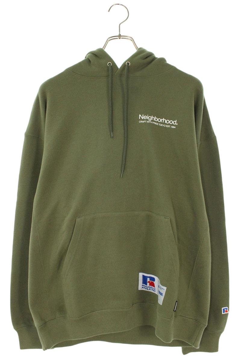 Neighborhood x Russell Athletic 24SS Logo Pullover Hoodie Green Size L