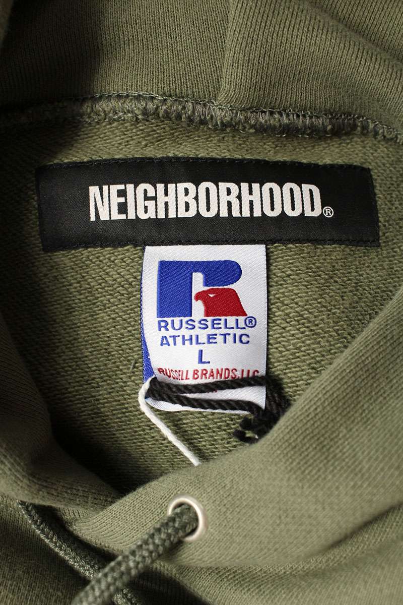 Neighborhood x Russell Athletic 24SS Logo Pullover Hoodie Green Size L