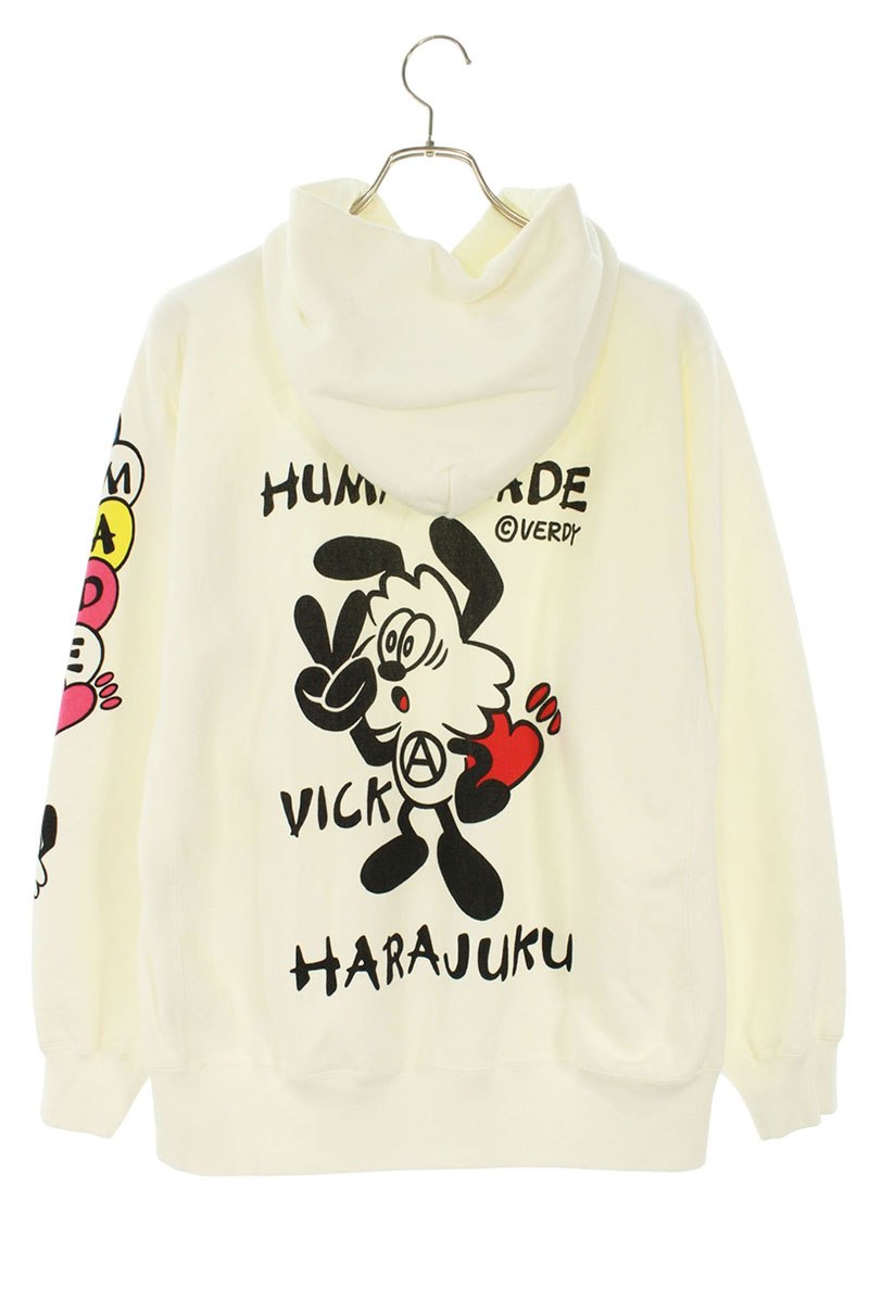 Human Made Print Hoodie White Size L