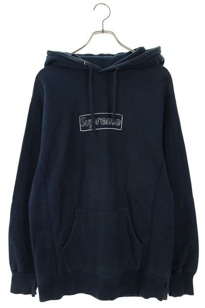 Supreme 21SS KAWS Chalk Logo Hooded Sweatshirt Blue Size L