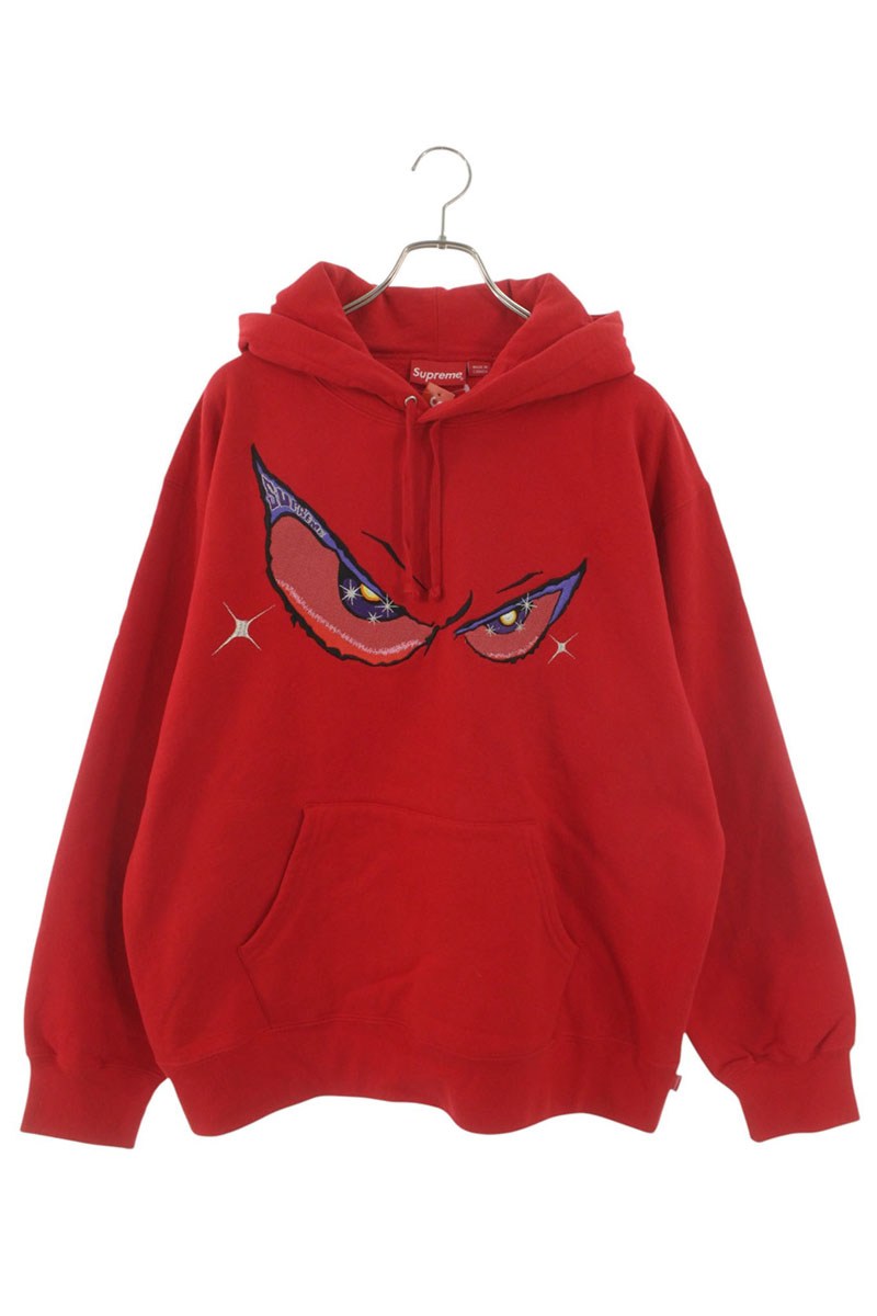 SUPREME 21AW Eyes Hooded Sweatshirt Red Size L