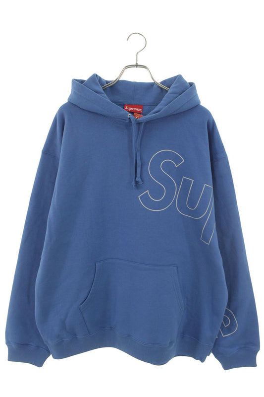 Supreme 21AW Reflective Hooded Sweatshirt Blue Size XL