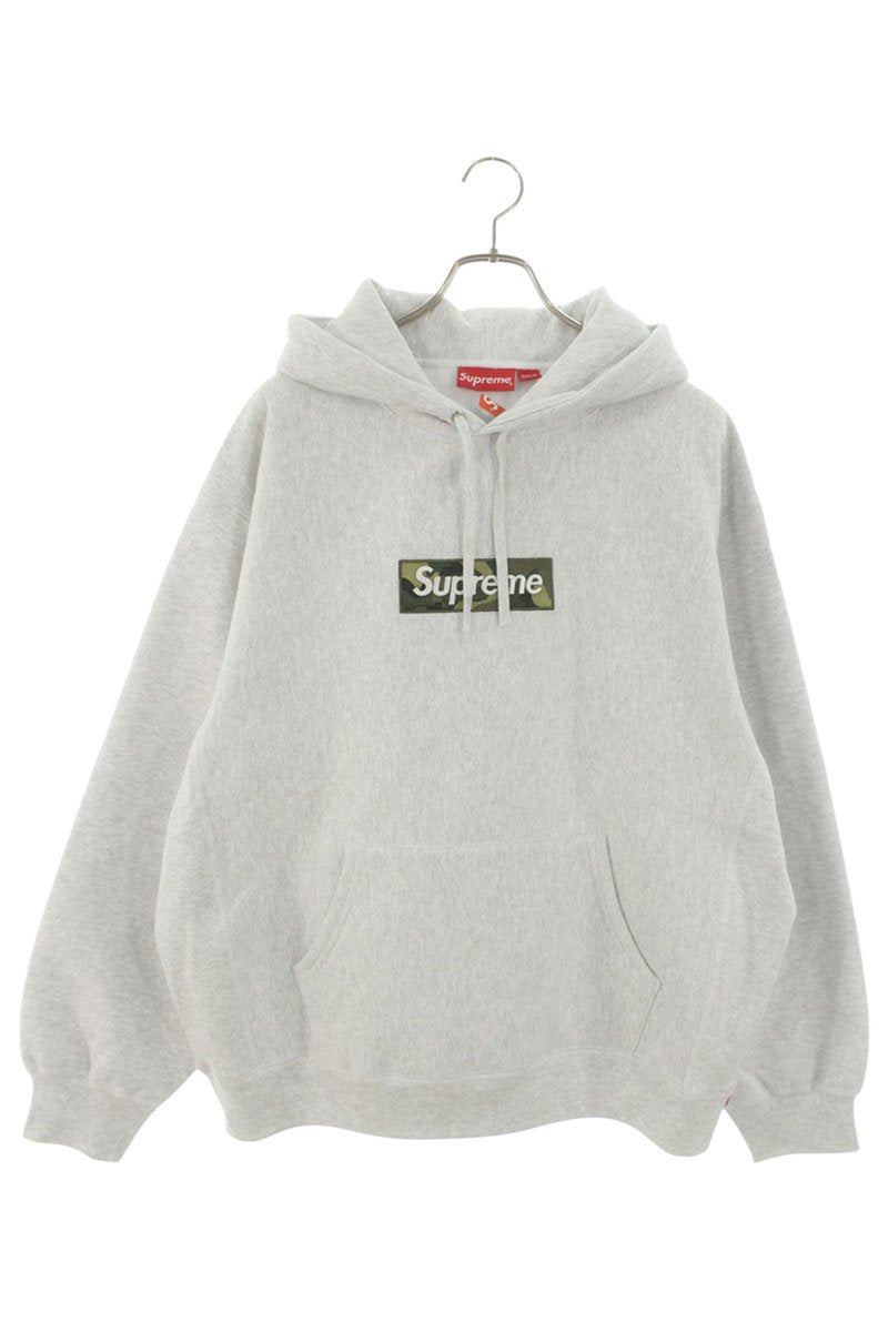 Supreme 23AW Box Logo Hooded Sweatshirt Gray x Green Size L