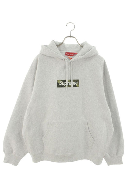 Supreme 23AW Box Logo Hooded Sweatshirt Gray x Green Size L