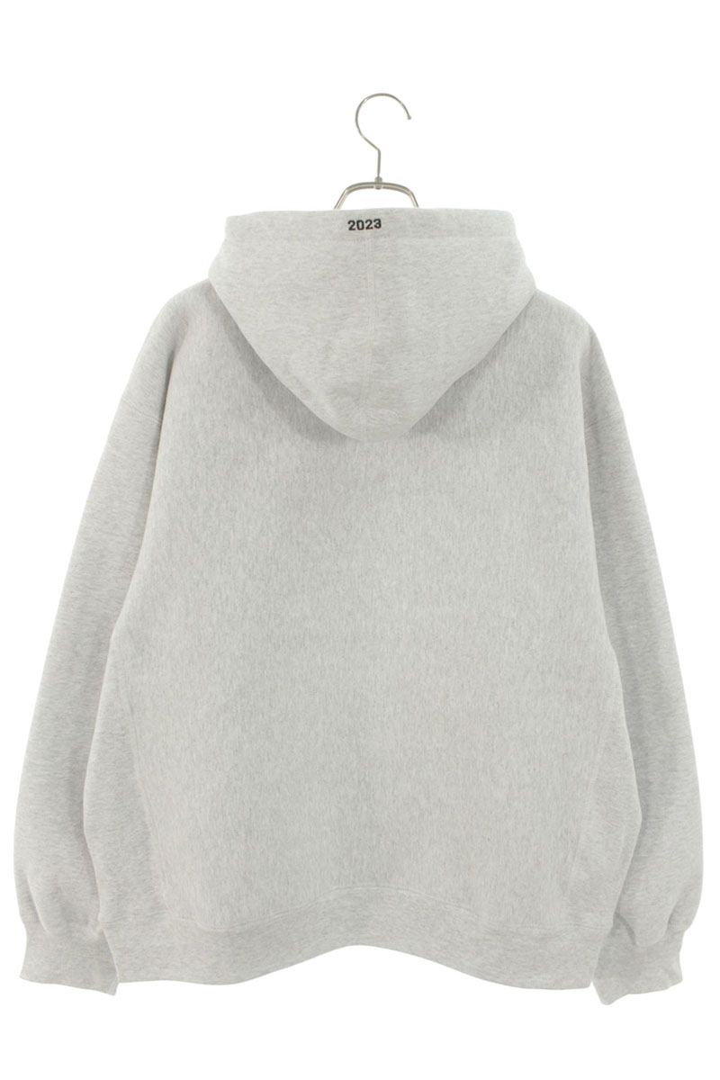 Supreme 23AW Box Logo Hooded Sweatshirt Gray x Green Size L