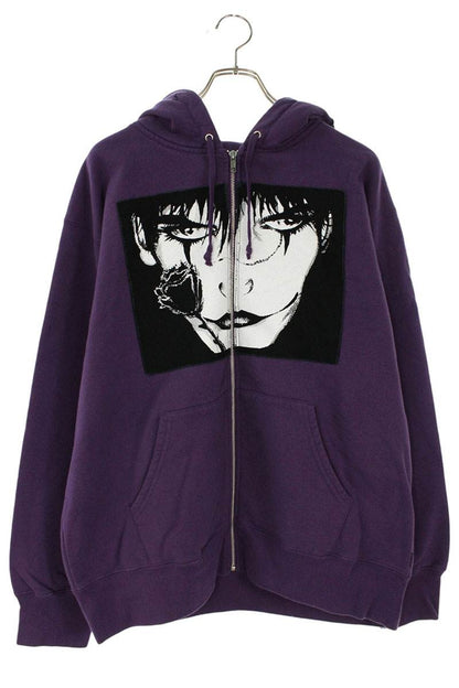 Supreme 21AW The Crow Zip Up Hooded Sweatshirt Purple Size L