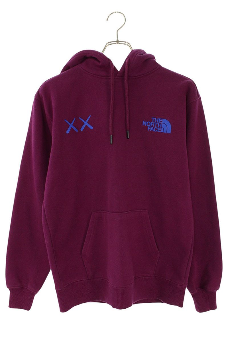 THE NORTH FACE KAWS Logo Embroidered Hoodie Purple Size XS