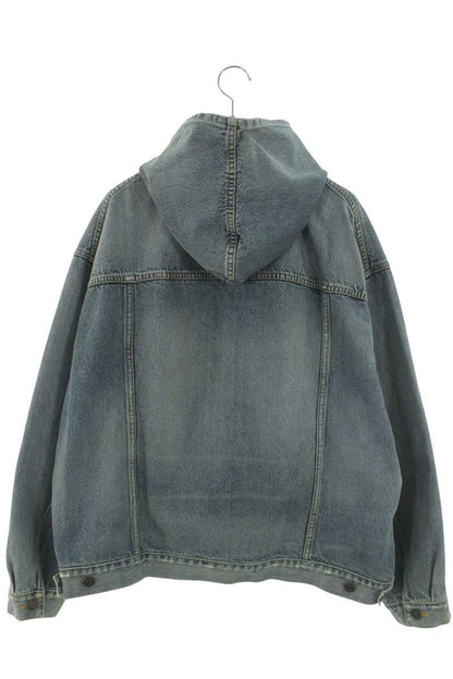 Balenciaga Pullover Hooded Denim Hoodie Blue Size 1