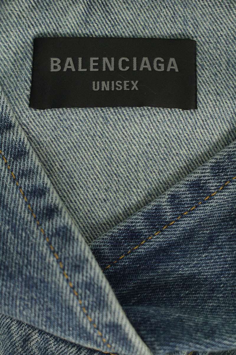 Balenciaga Pullover Hooded Denim Hoodie Blue Size 1