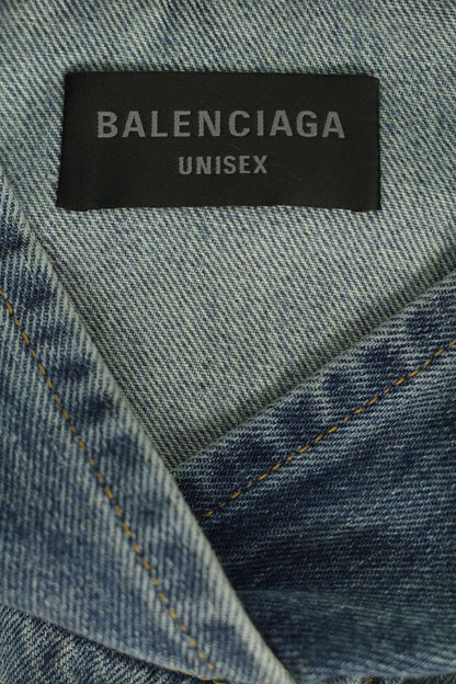 Balenciaga Pullover Hooded Denim Hoodie Blue Size 1
