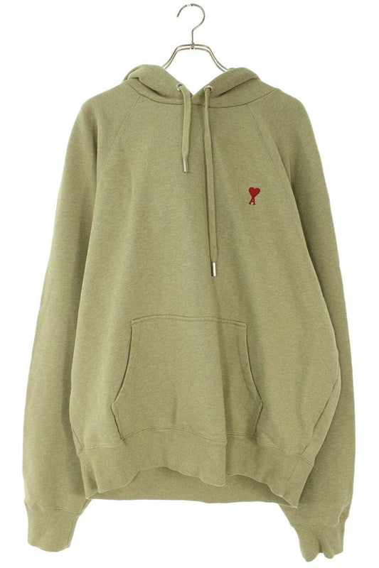 AMI Heart A Logo Embroidered Hoodie Green Size XXL