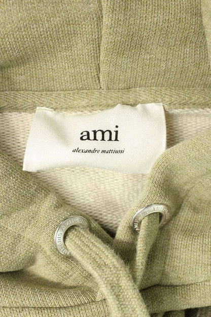 AMI Heart A Logo Embroidered Hoodie Green Size XXL