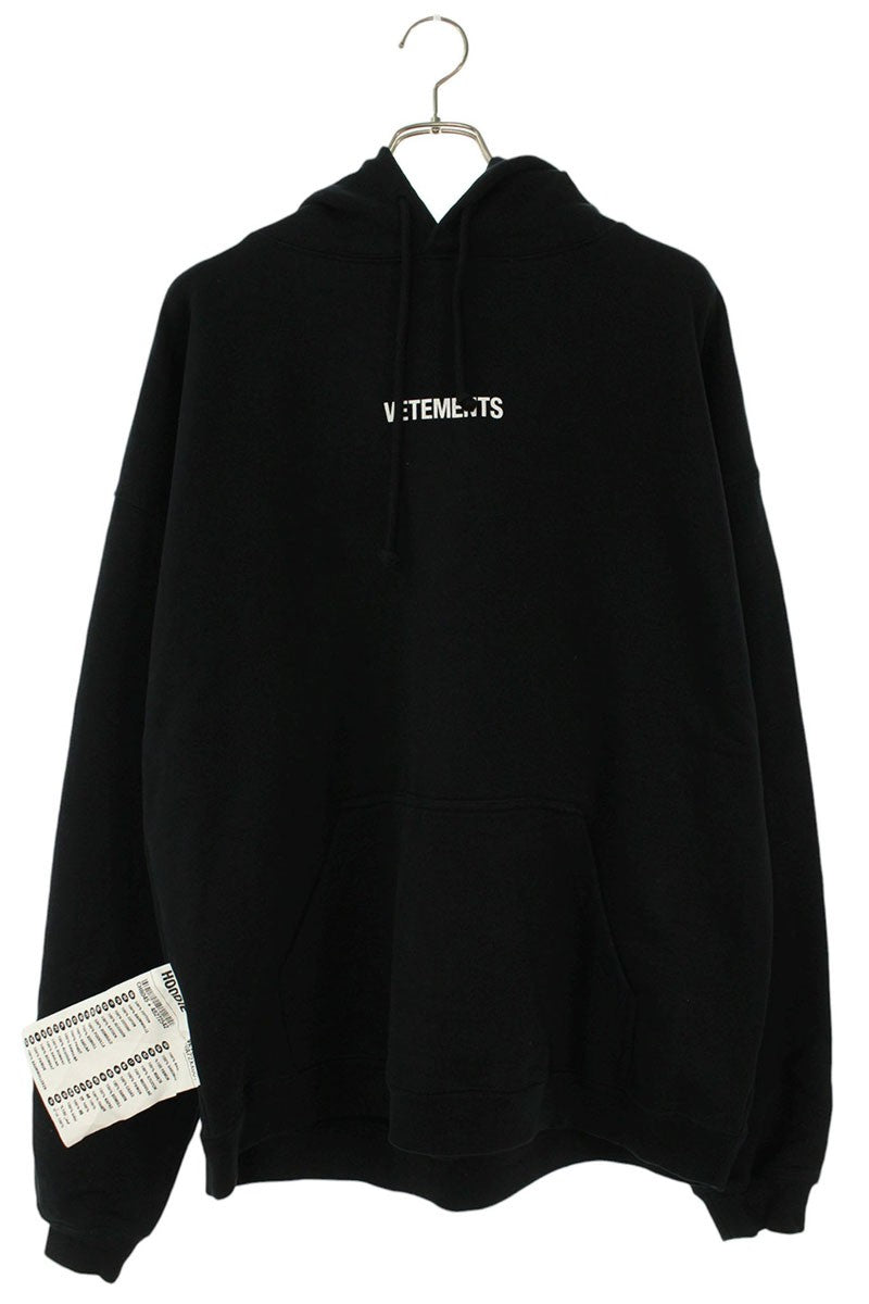 Vetements 22SS Logo Print Oversized Hoodie Black Size S