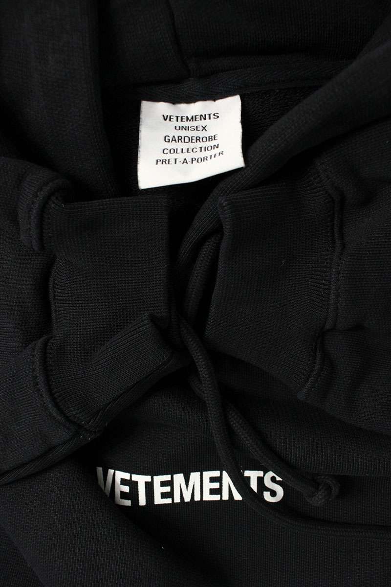 Vetements 22SS Logo Print Oversized Hoodie Black Size S
