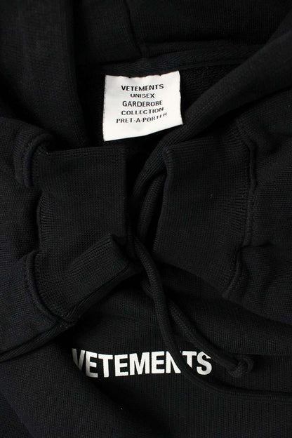 Vetements 22SS Logo Print Oversized Hoodie Black Size S
