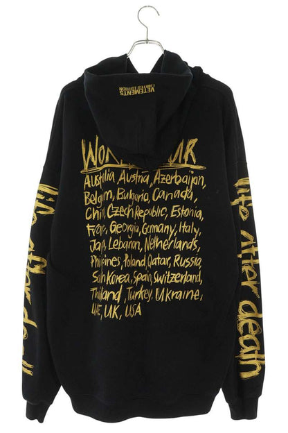 VETEMENTS World Tour Print Pullover Hoodie Black Size S